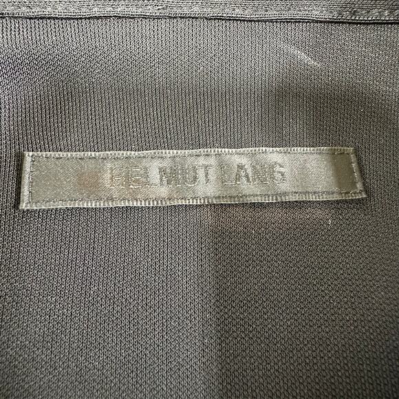 Helmut Lang NWT Pleated Leather Trimmed Cady Mini Dress Black Size M Collar - Picture 5 of 12